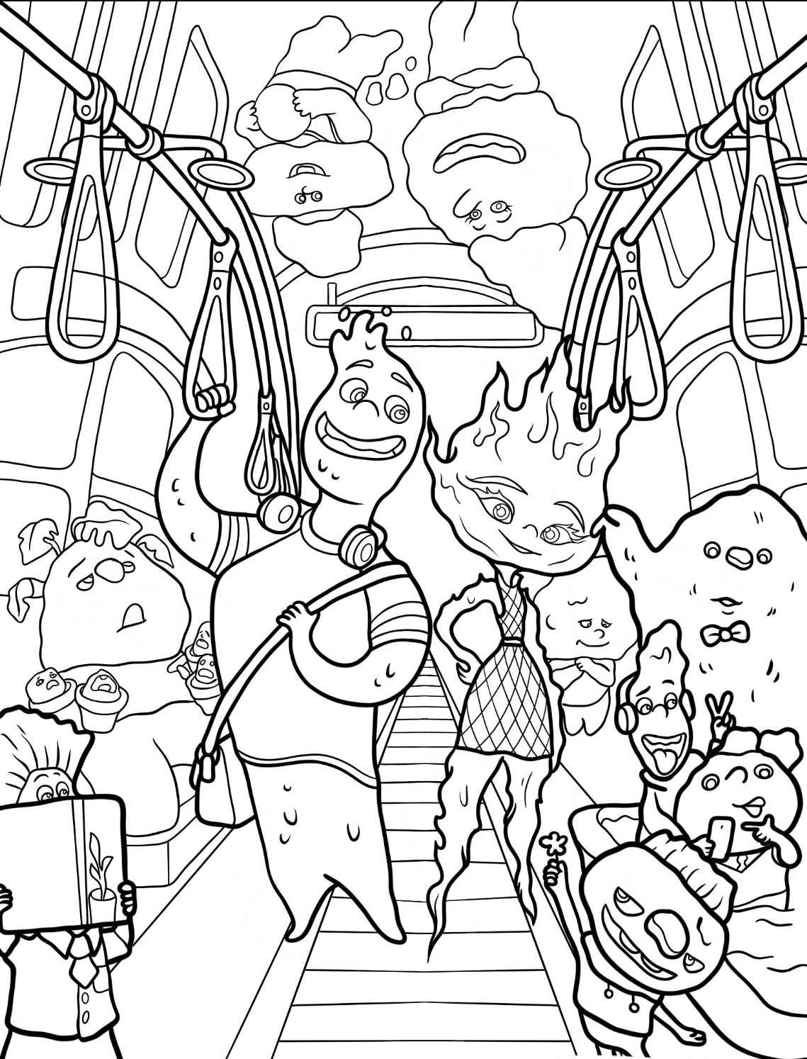 elementos do filme para colorir