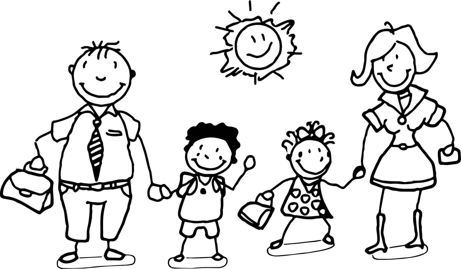 desenho familia para colorir com bebê