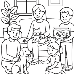 desenho familia para colorir com uma mãe