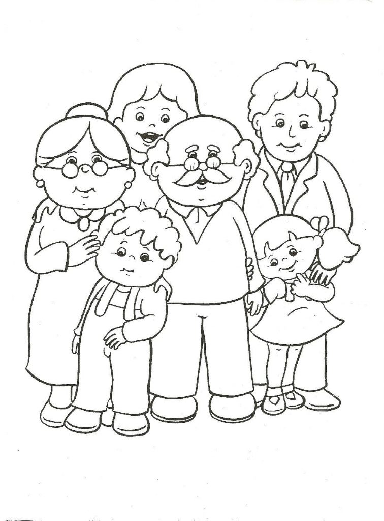 desenho familia diversa para colorir