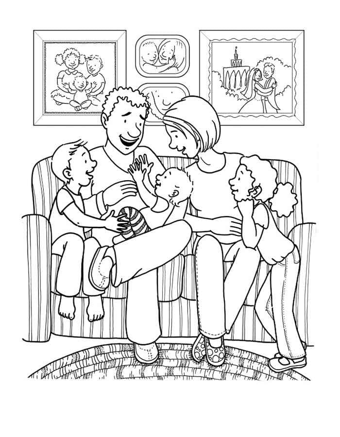 desenho para colorir família com animais de estimação