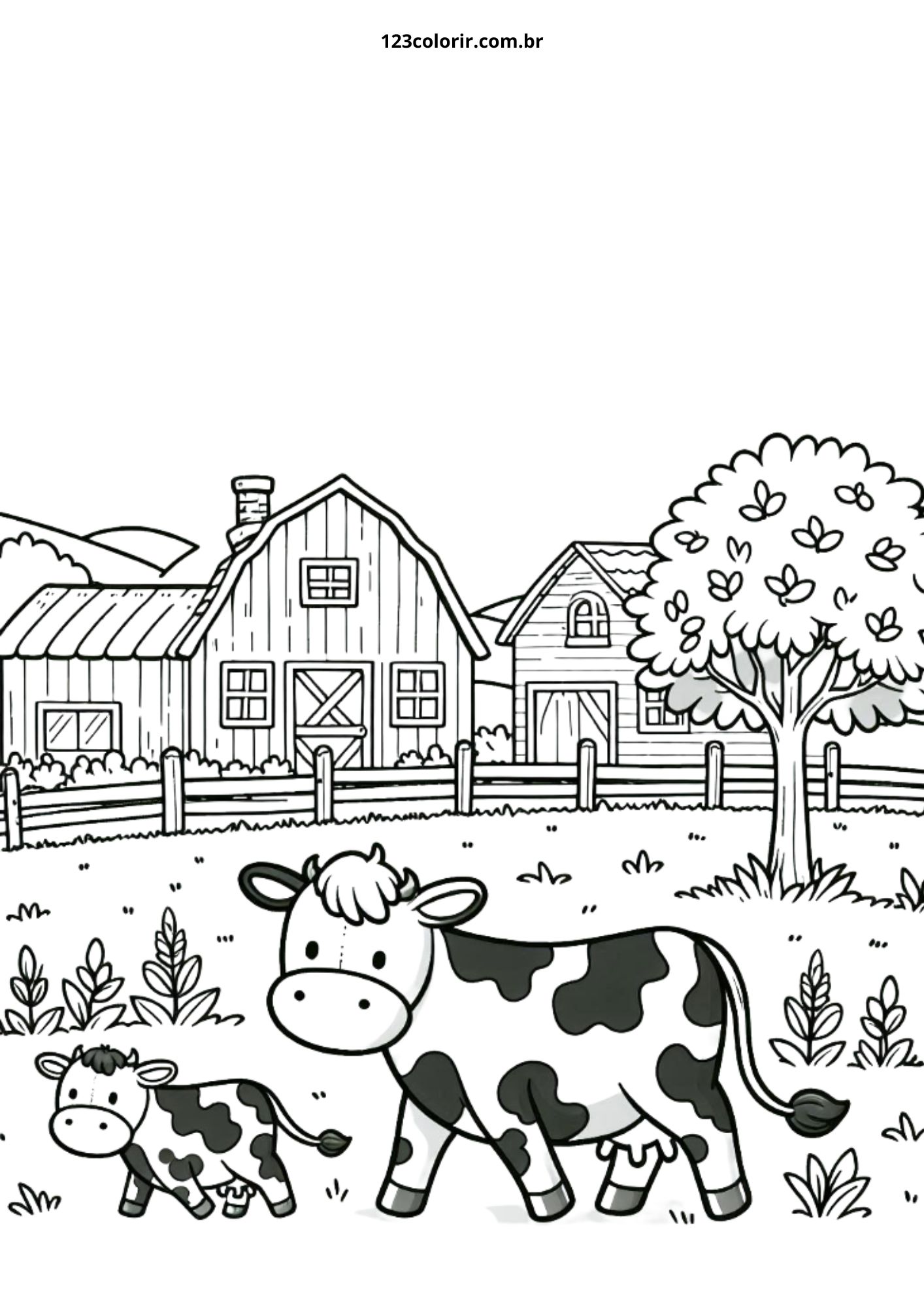animais de fazenda para colorir grátis