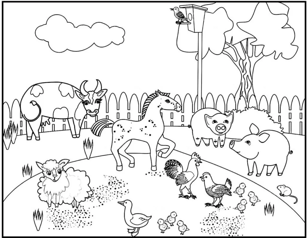 atividade de colorir fazenda