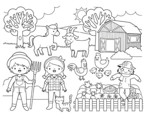 desenhos de fazenda com espantalho