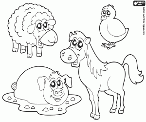 animais de fazenda para colorir grátis