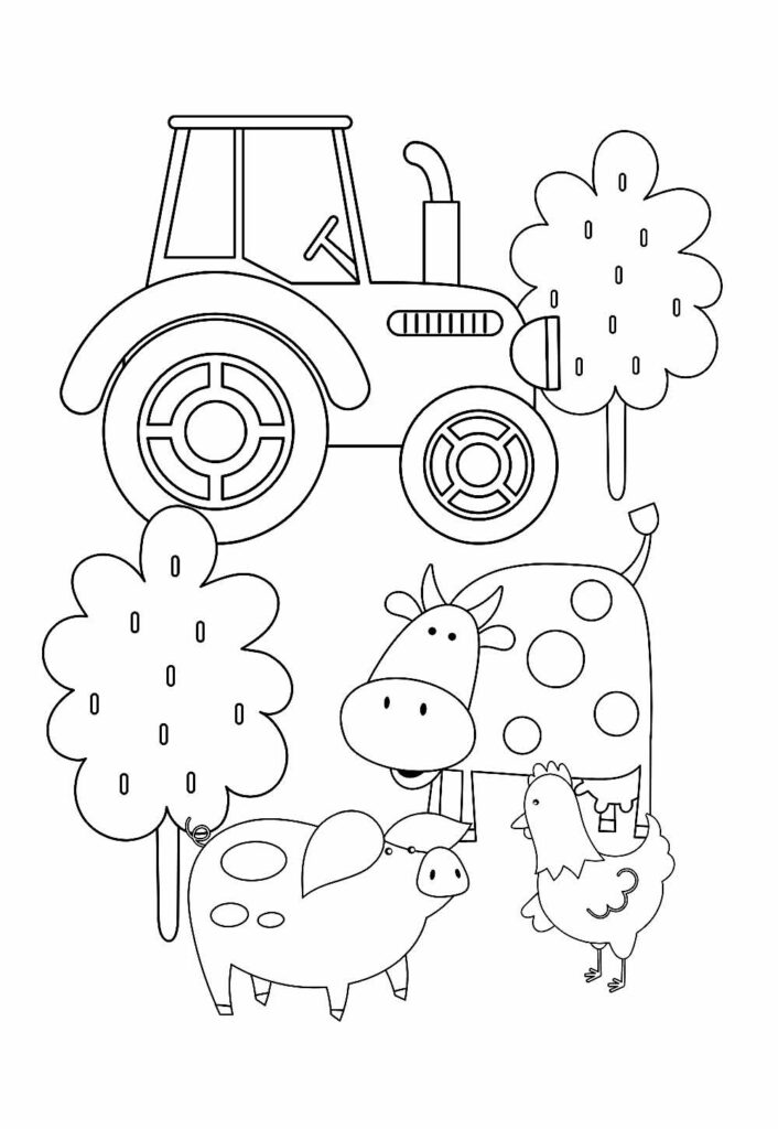 desenhos de animais da fazenda para educação infantil