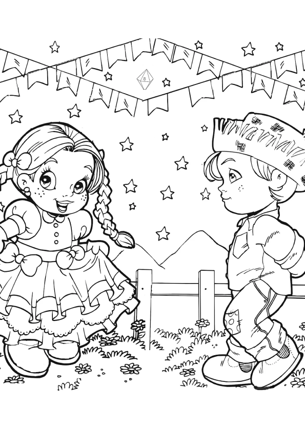 desenho para pintar festa junina