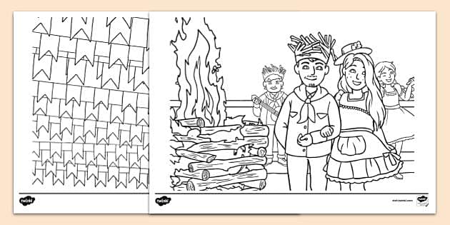 desenhos de São João para colorir