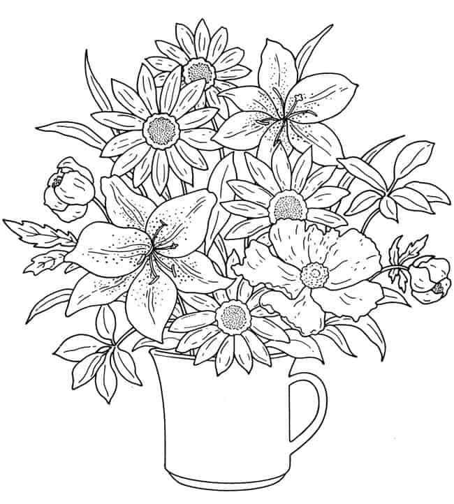desenho de rosa para colorir