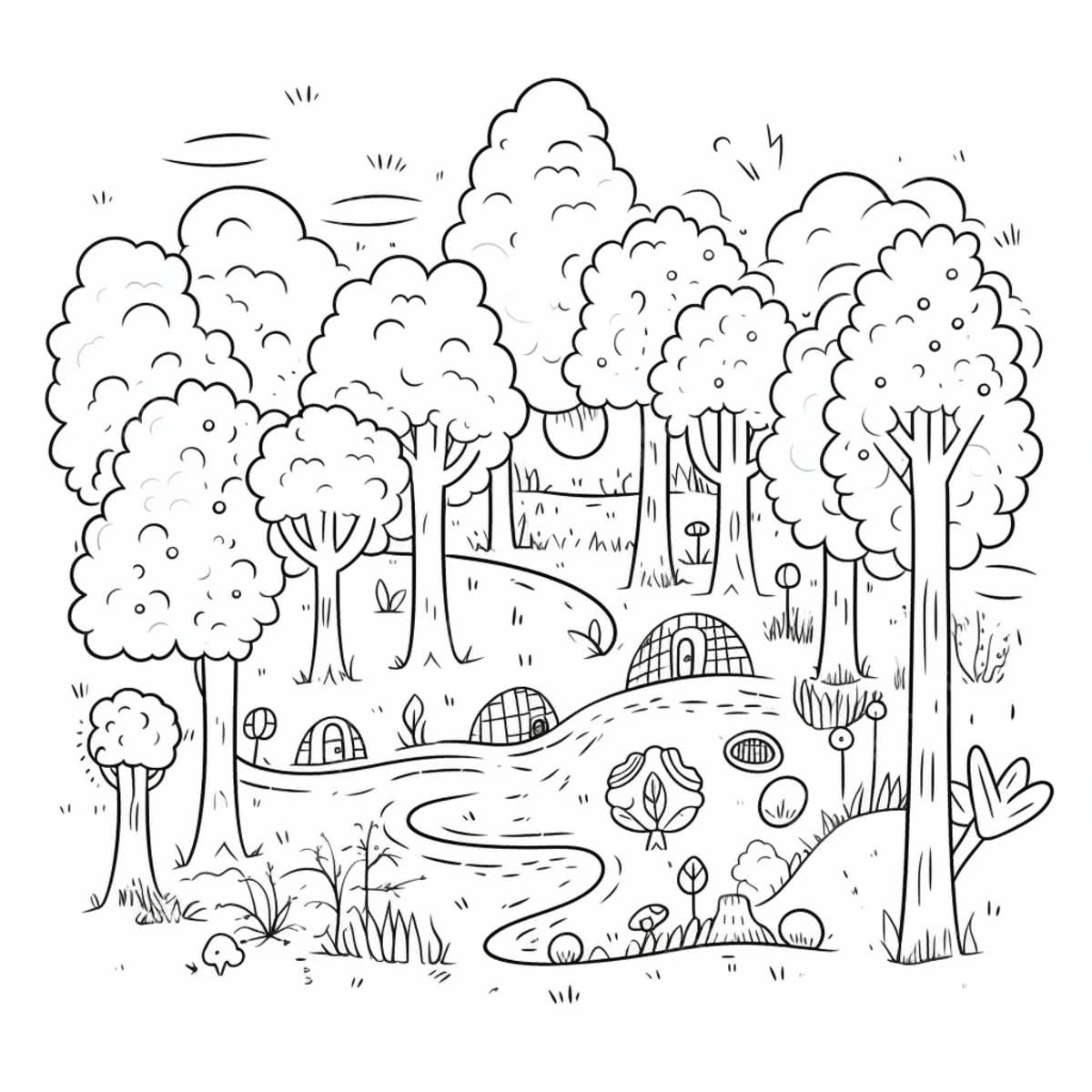 desenho floresta infantil