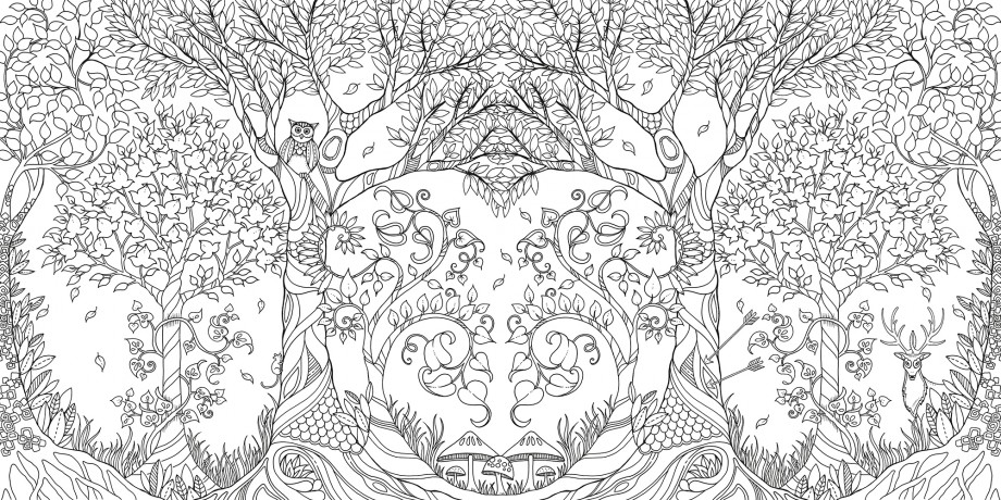 vetores de floresta encantada para colorir