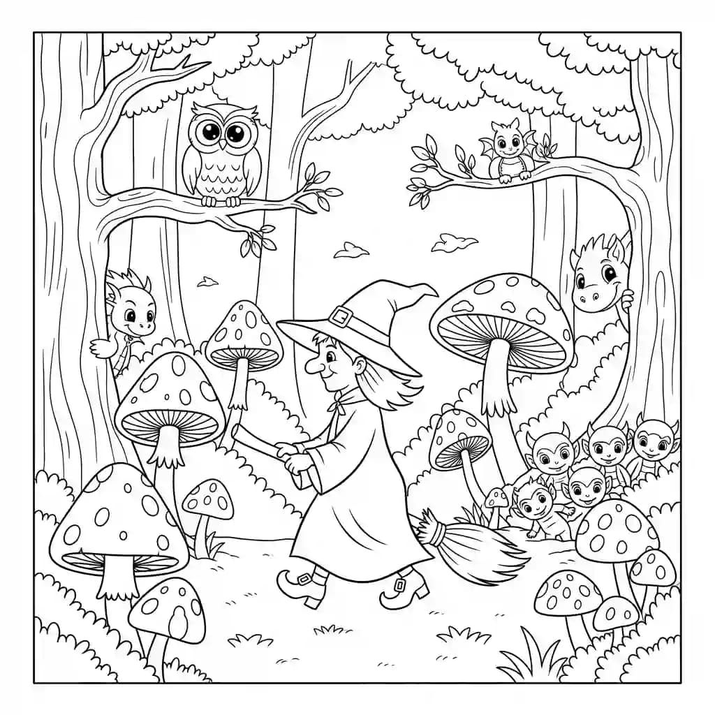 colorir animais da floresta mágica