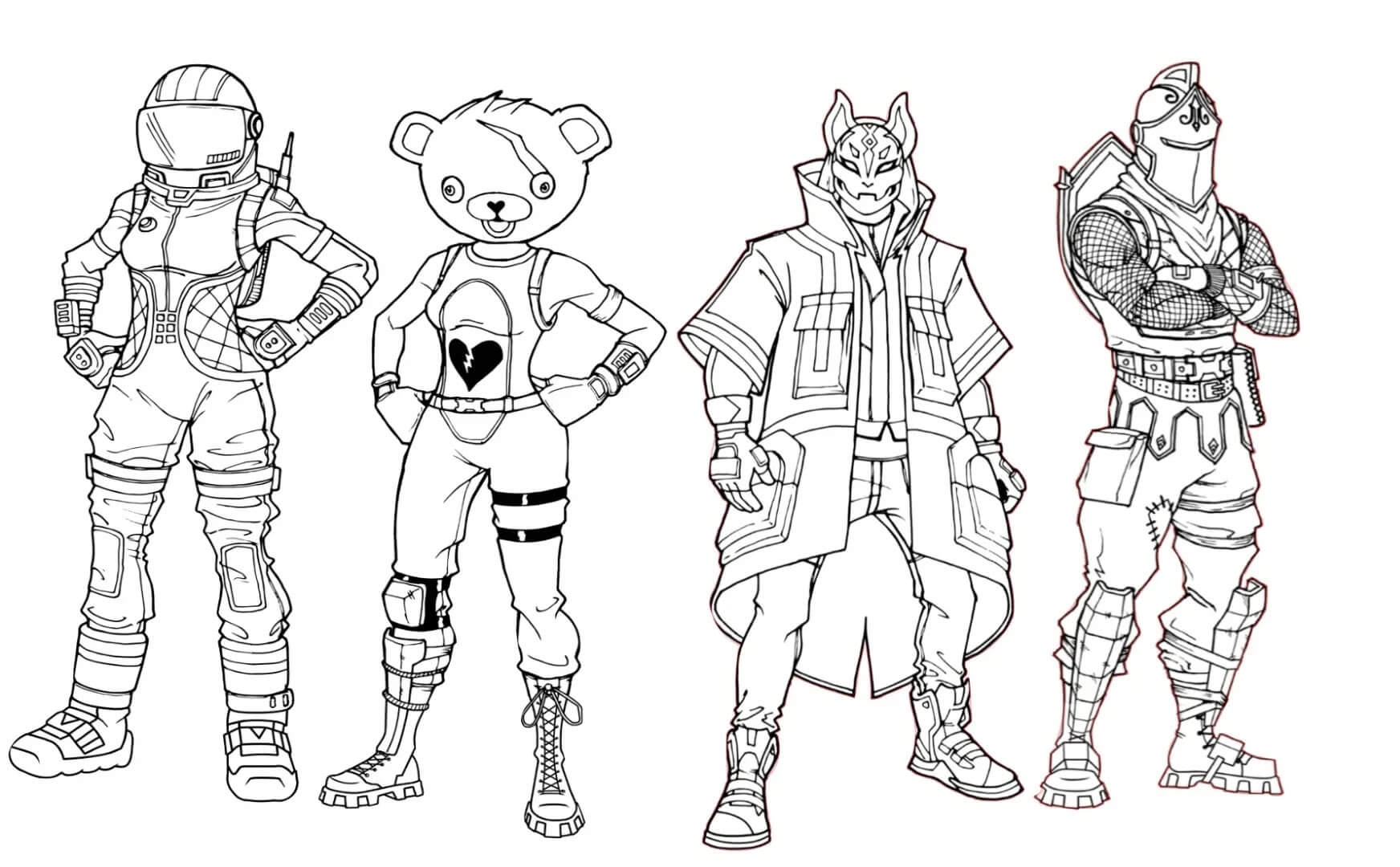 personagens fortnite para imprimir e colorir