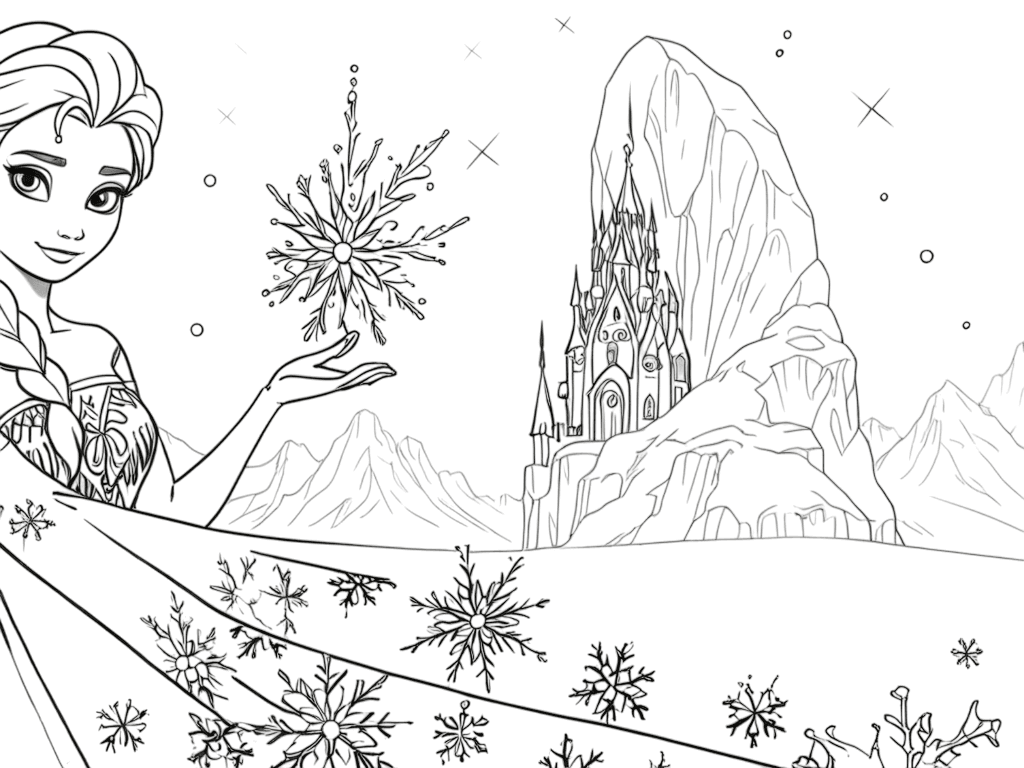 desenho elsa e anna para colorir