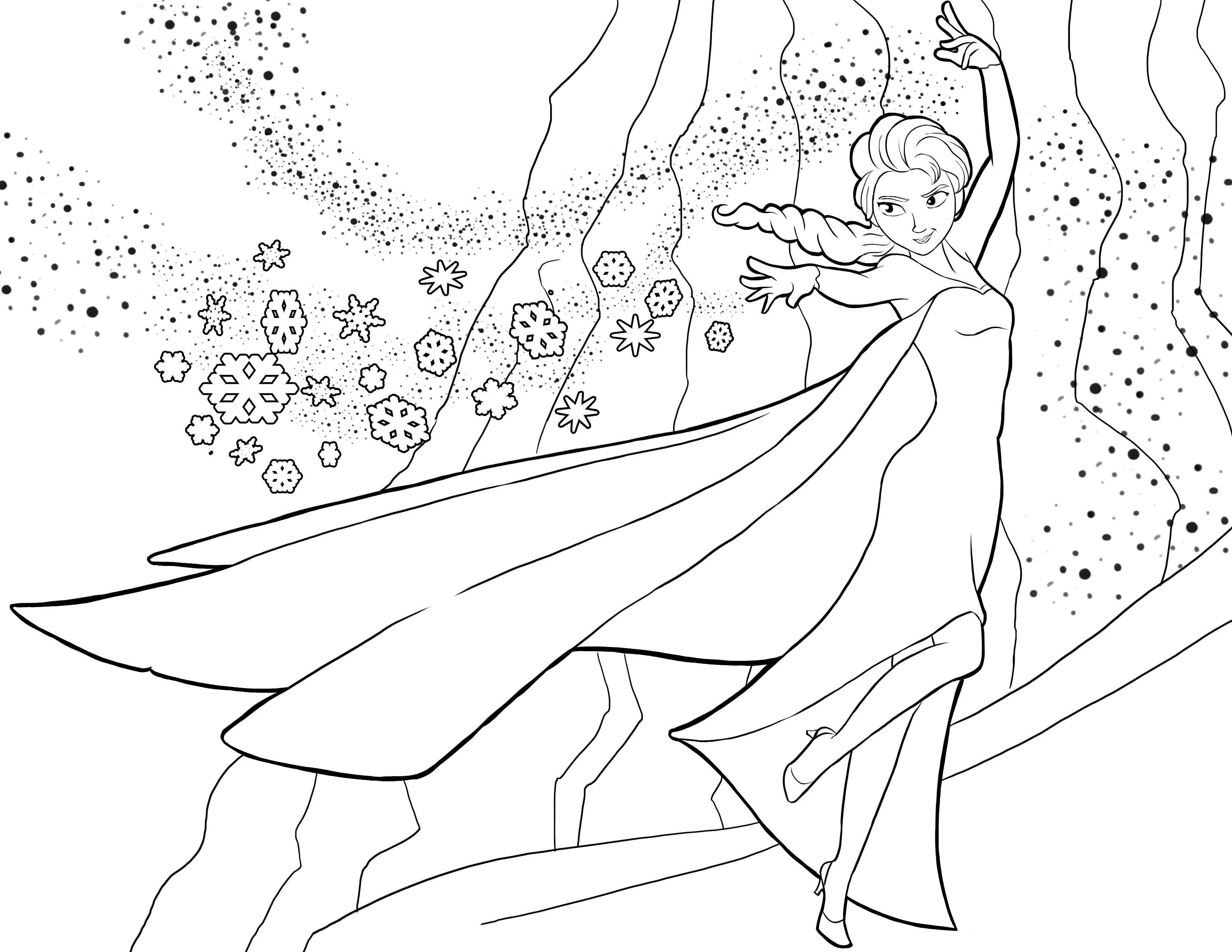 desenho elsa e anna para colorir