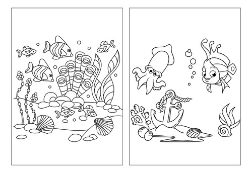 fundo do mar para crianças colorir