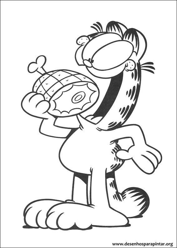 garfield png para colorir