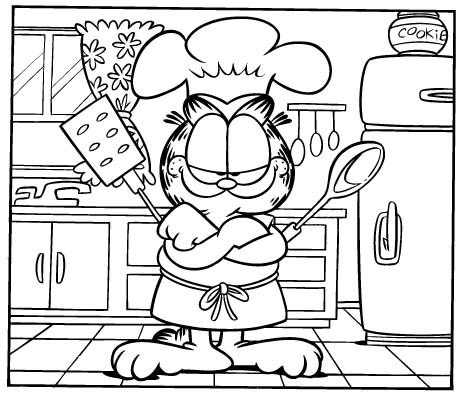 garfield e odie para colorir