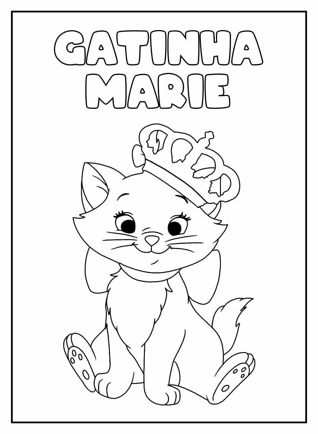 desenhos da gatinha marie para pintar