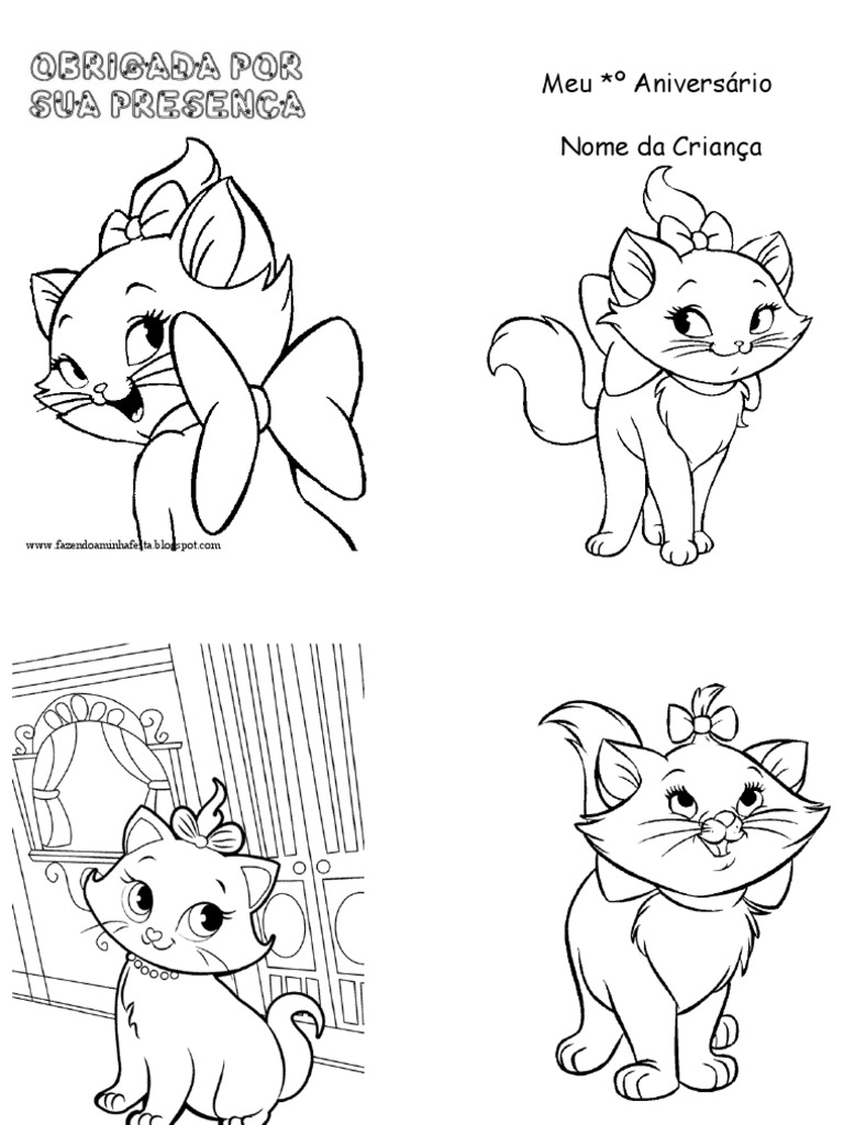 imagens da gatinha marie para atividades