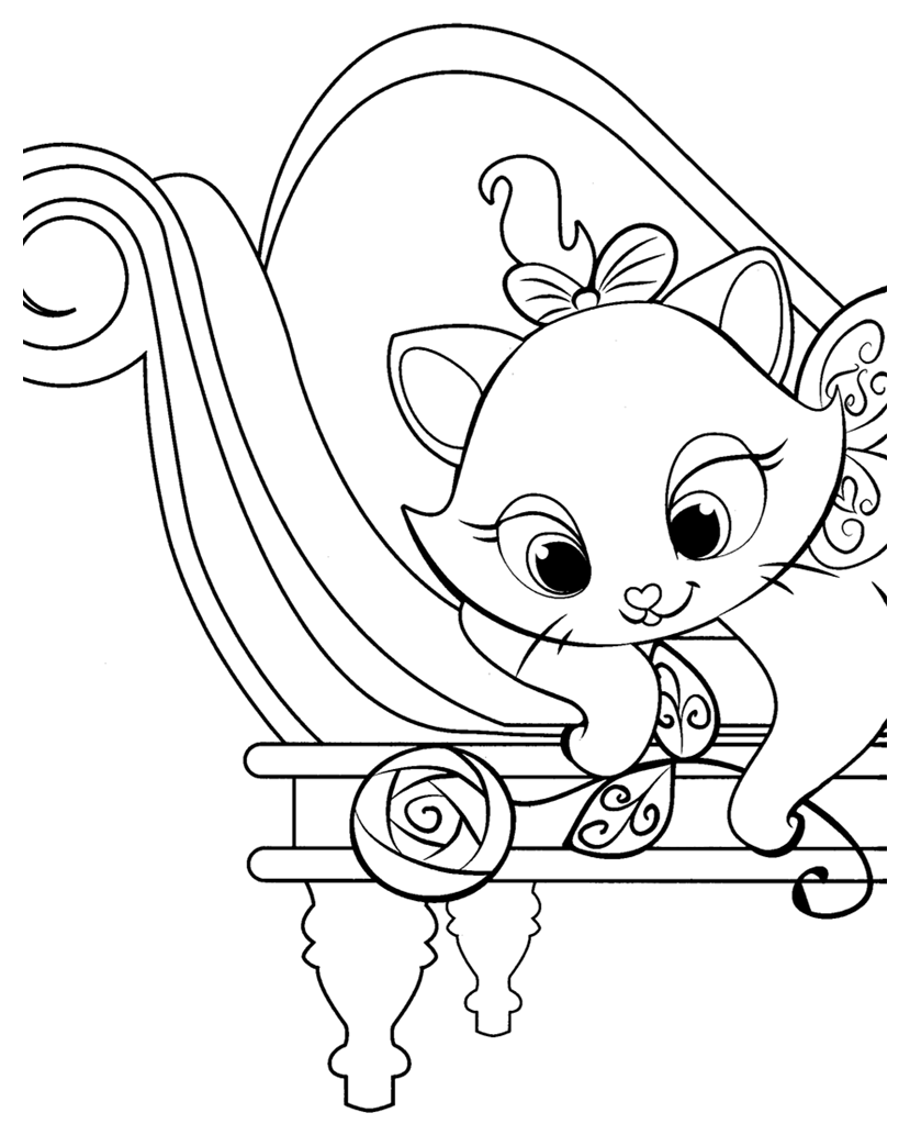 gatinha marie para colorir online