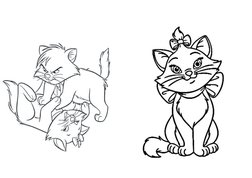 como desenhar a gatinha marie passo a passo