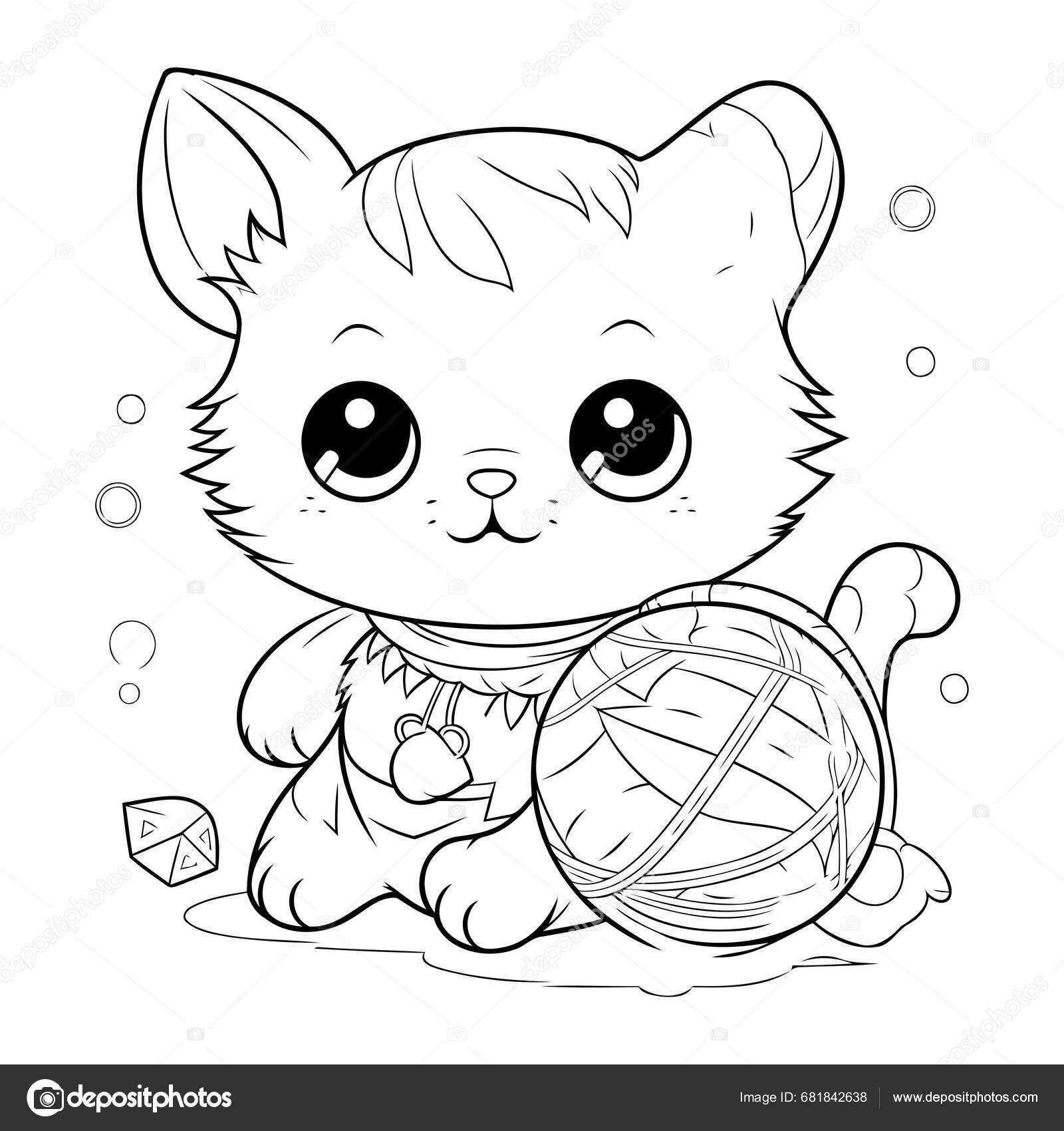 colorir gato realista