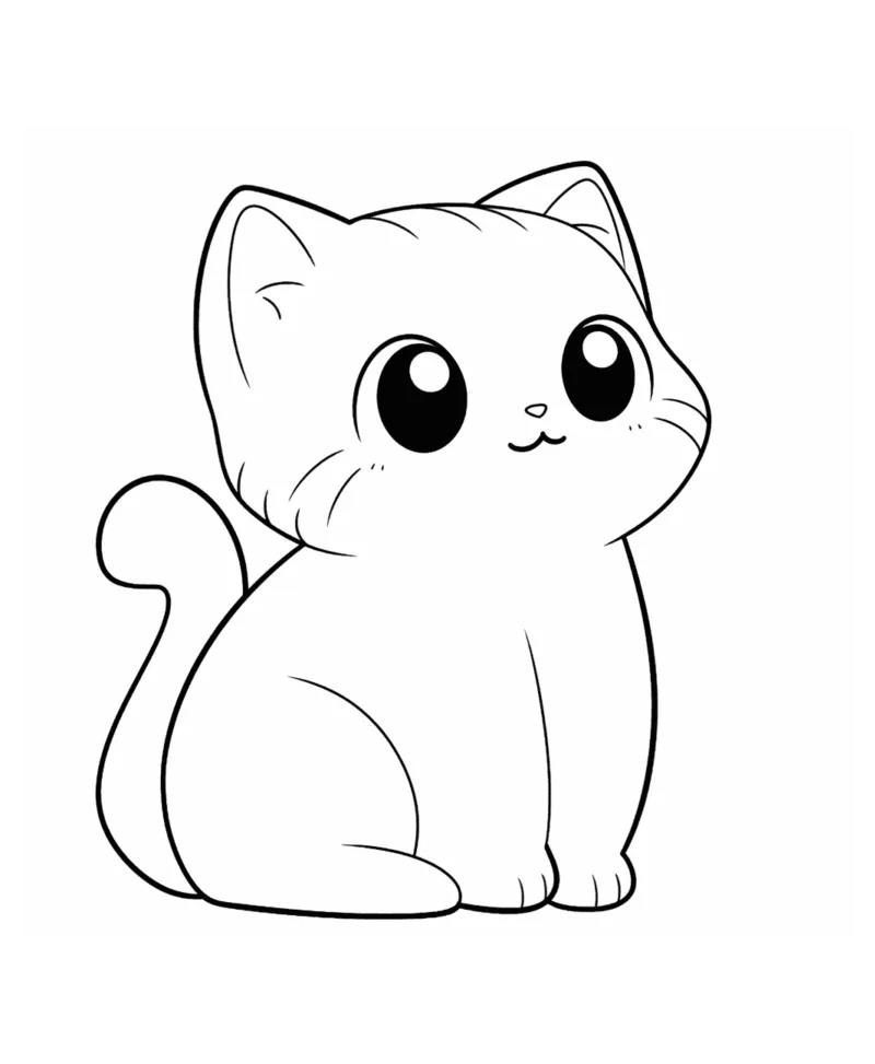 desenho de gato branco para colorir
