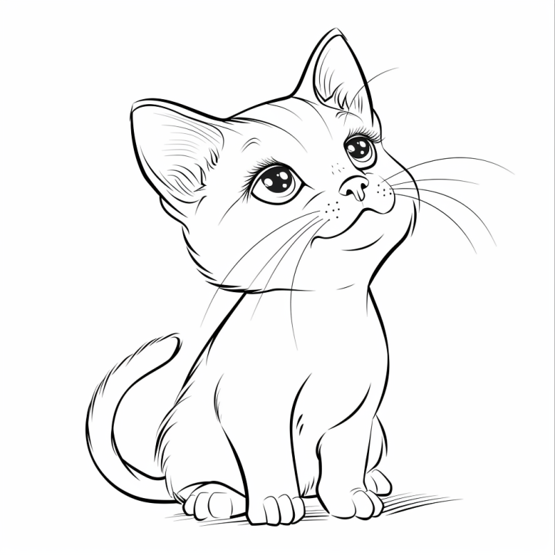 gato para colorir grátis