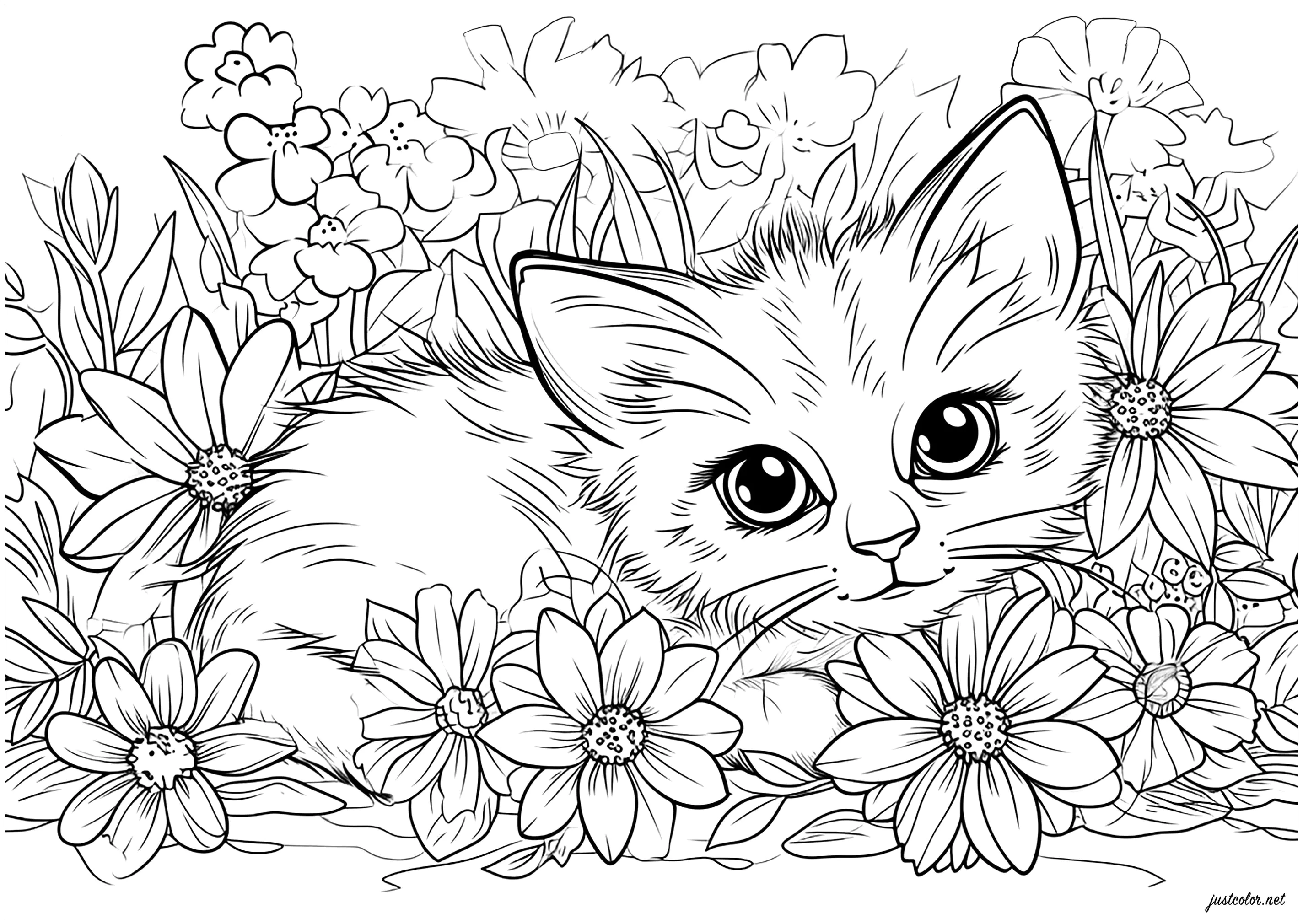 desenho de gato laranja para colorir