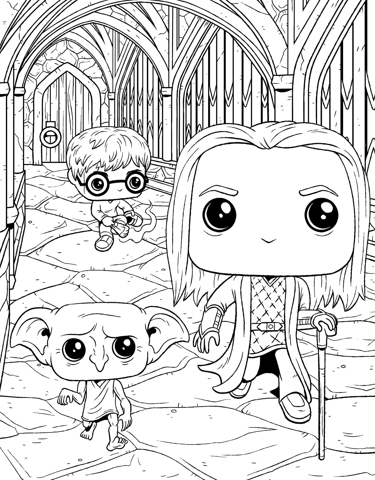 desenhos personagens harry potter para colorir