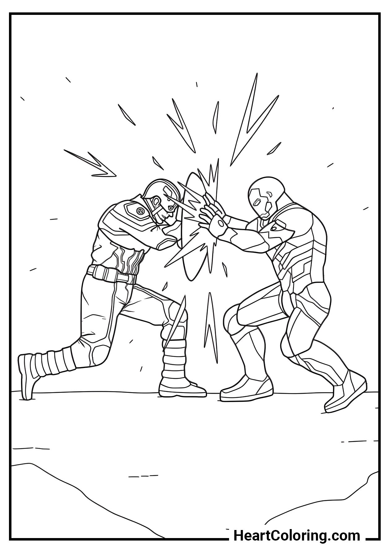 desenho homem de ferro e capitão américa para imprimir