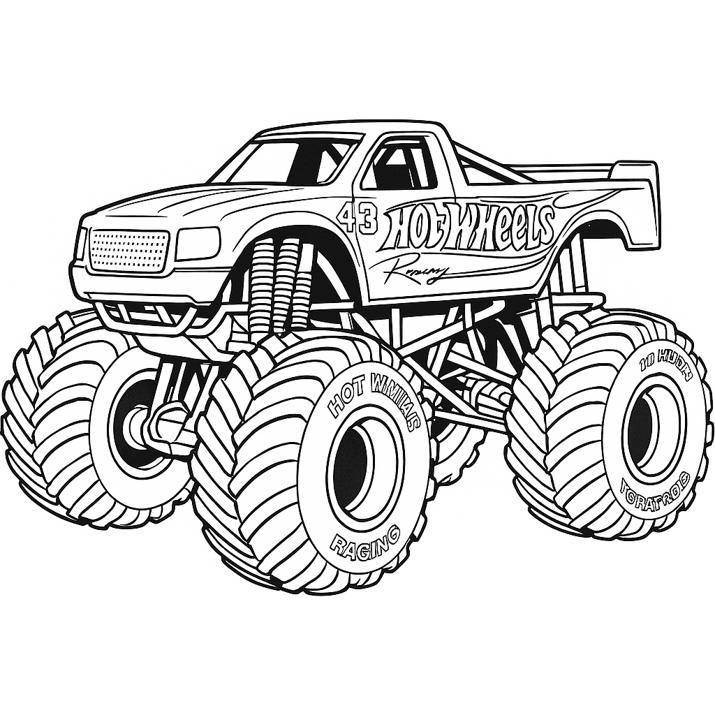 desenho monster truck hot wheels para imprimir