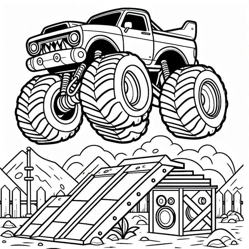 hot wheels monster trucks island desenhos para colorir