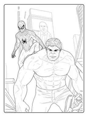 desenho hulk e homem aranha versão baby/chibi