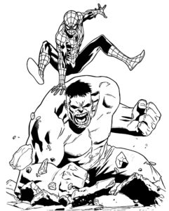 poses de ação do Homem-Aranha para colorir
