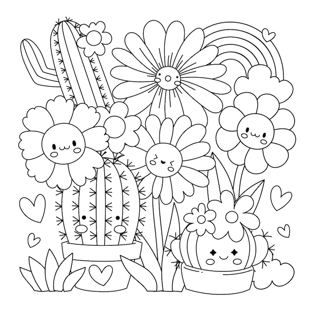 desenho para colorir flores e borboletas
