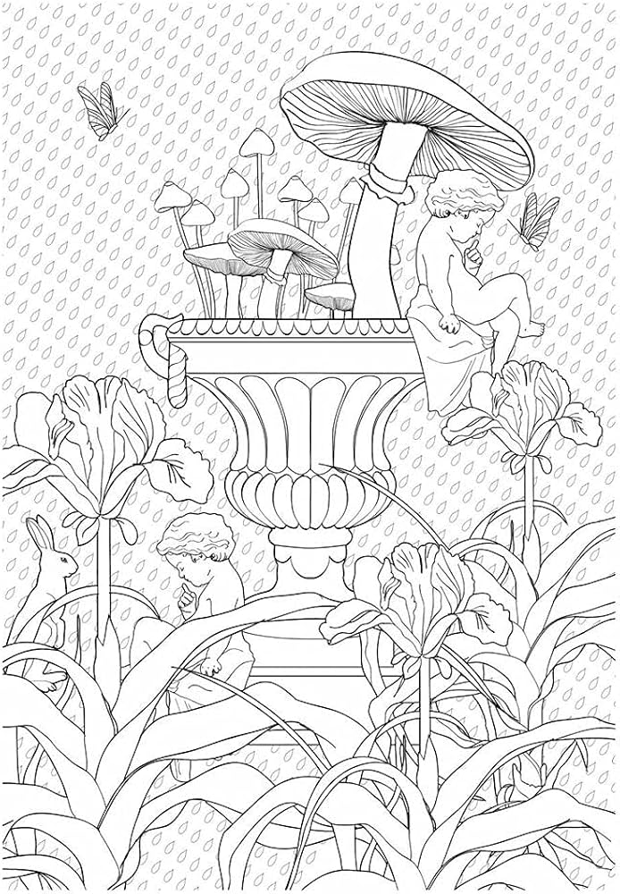 desenho para colorir jardim botânico mágico