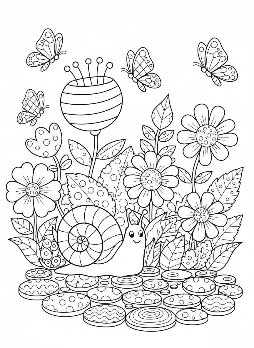 desenho para colorir jardim de fadas