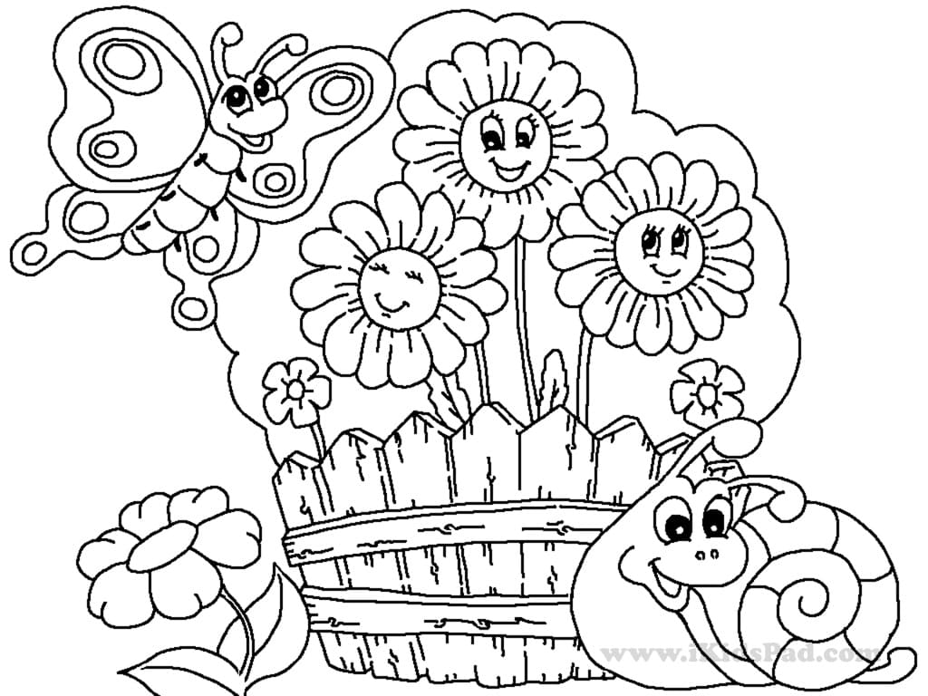 desenho para colorir jardim de contos de fadas