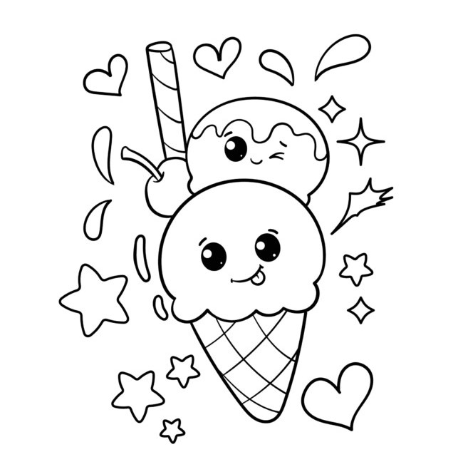 personagens kawaii para colorir