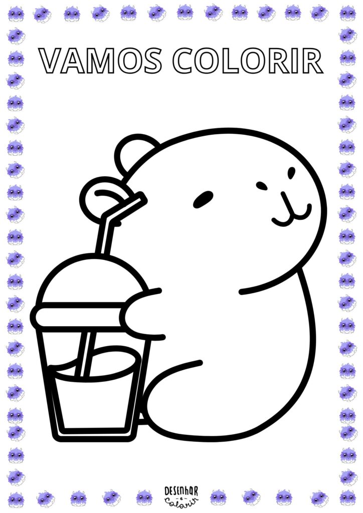 animais kawaii para colorir