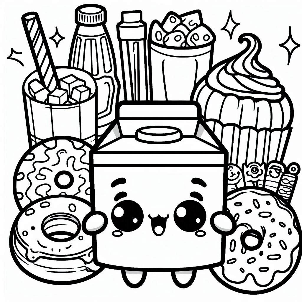desenhos de frutas e vegetais kawaii para imprimir