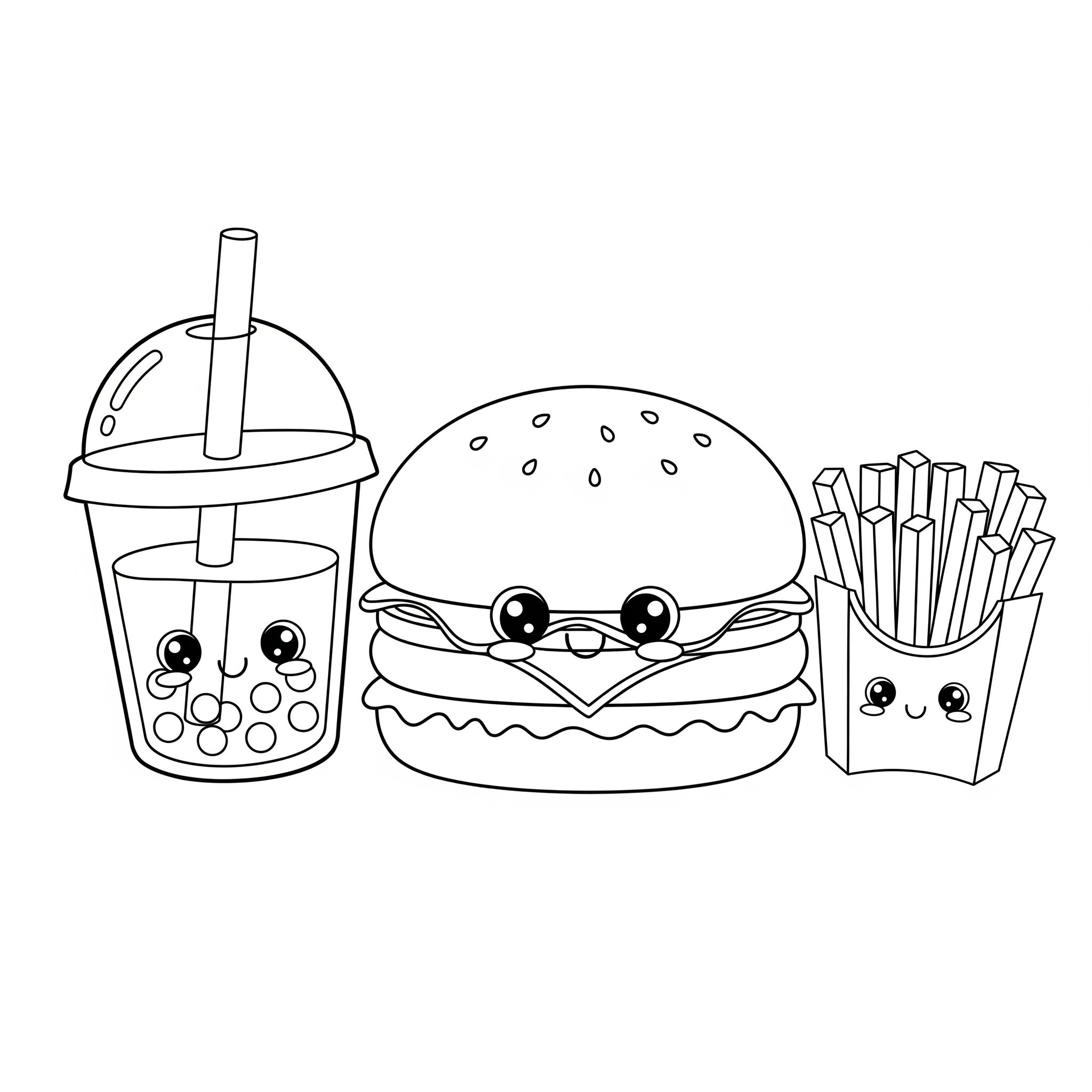 imprimir desenhos de comida kawaii