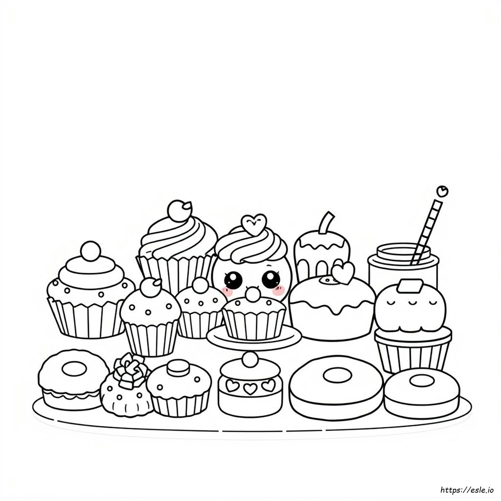 páginas para colorir de lanches kawaii