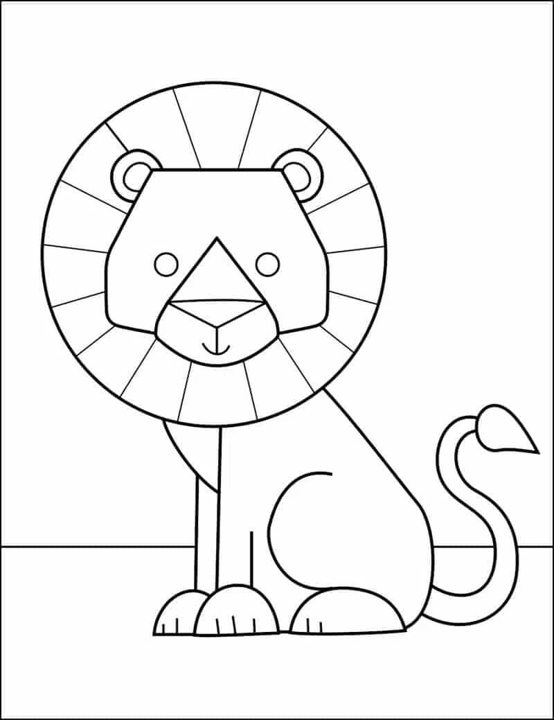 desenhos de animais para colorir leão