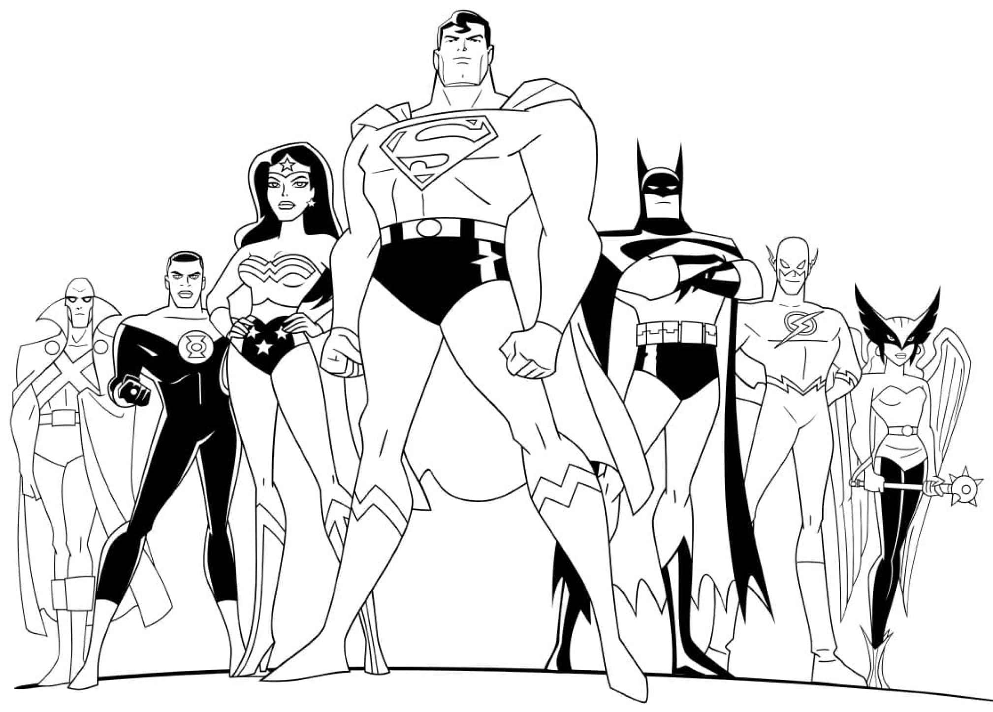 desenhos da liga da justiça para imprimir