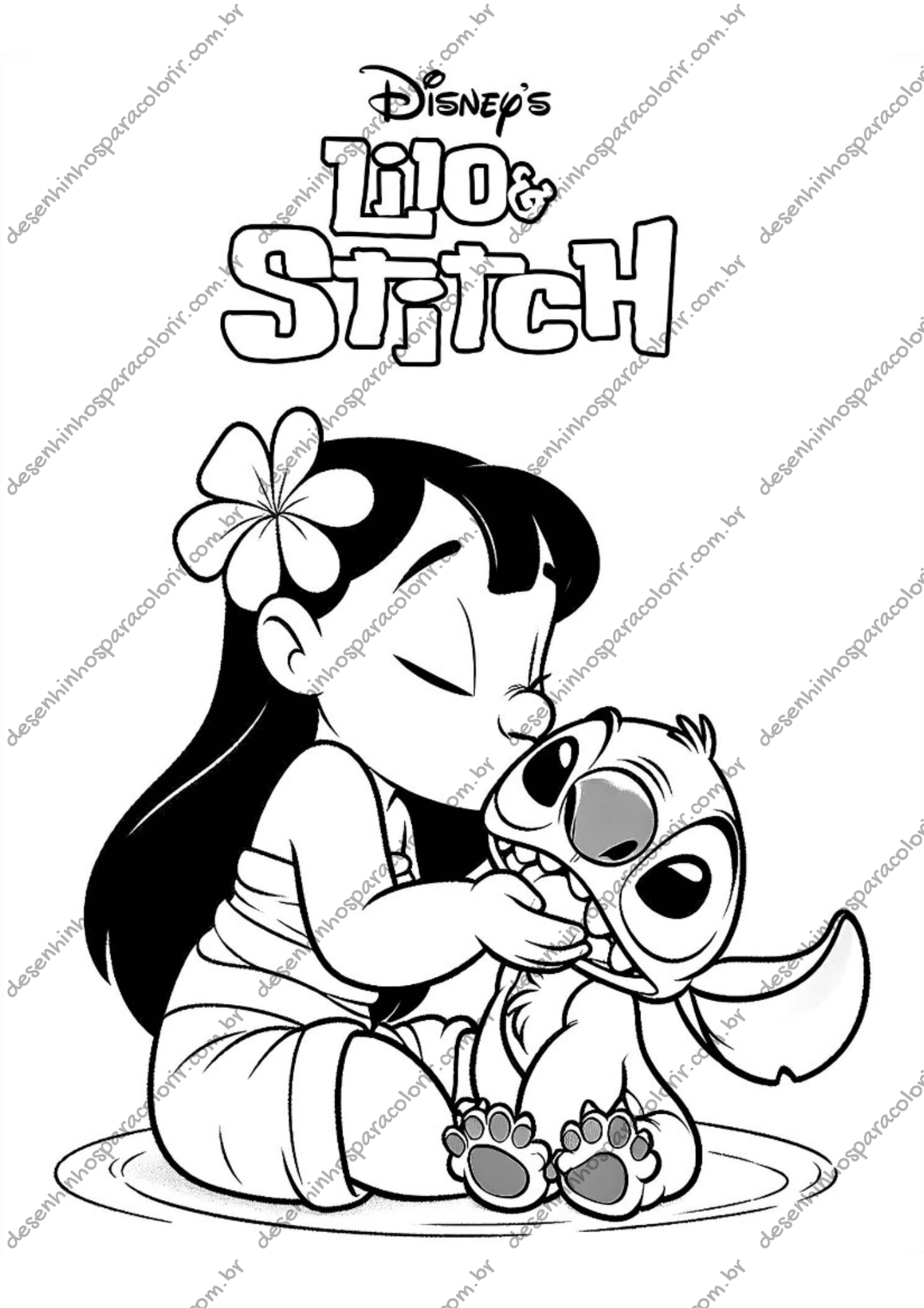 desenho da lilo para colorir