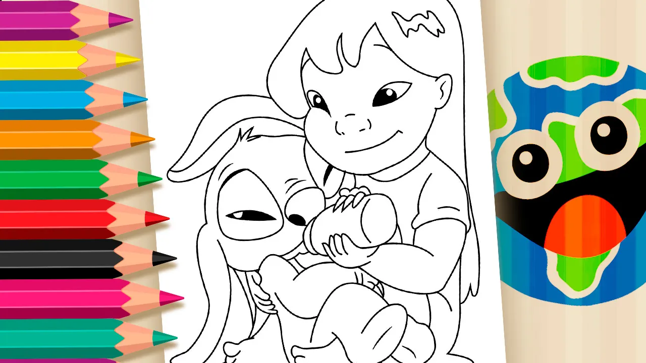 lilo e nani para colorir