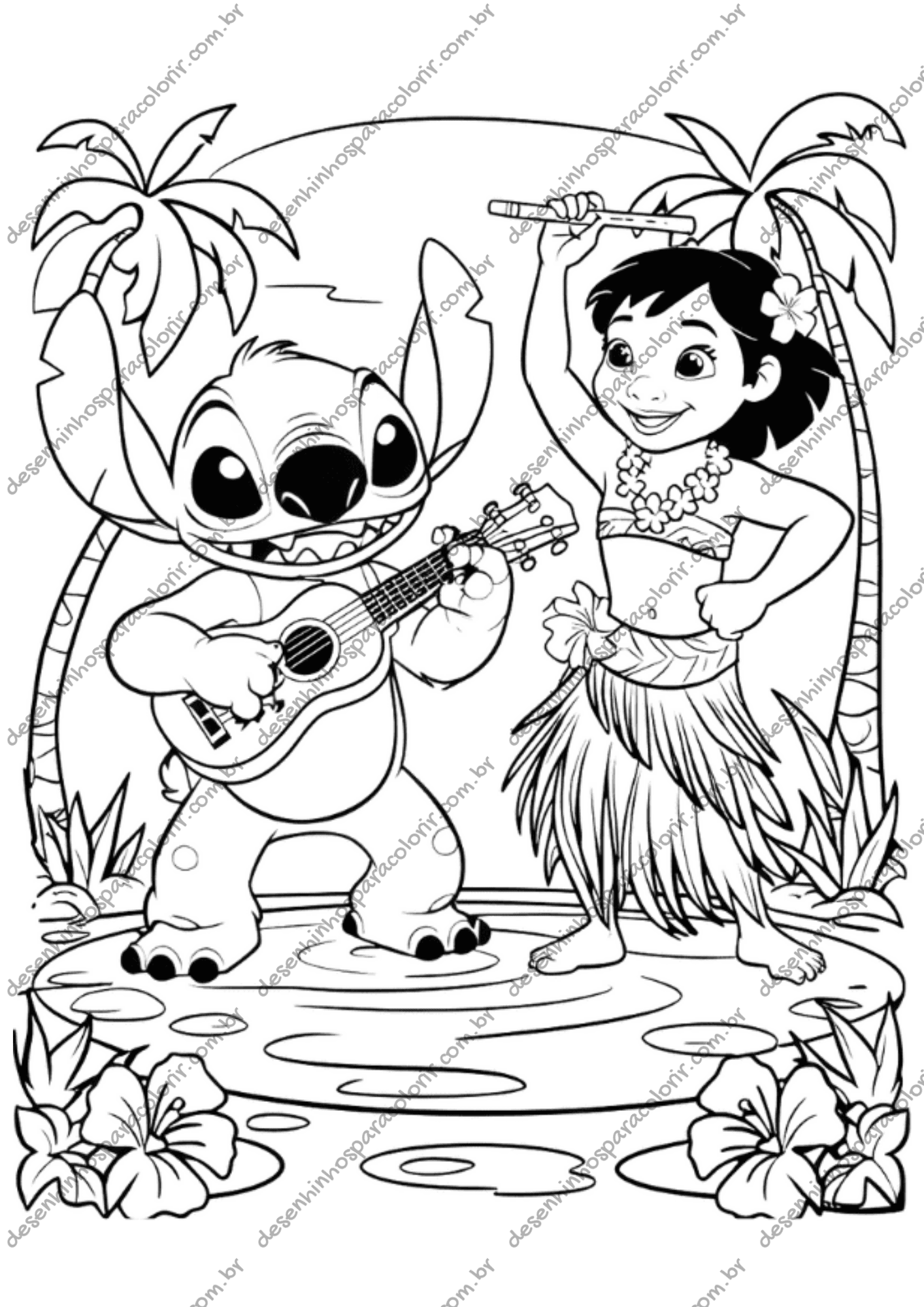 stitch comendo sorvete desenho
